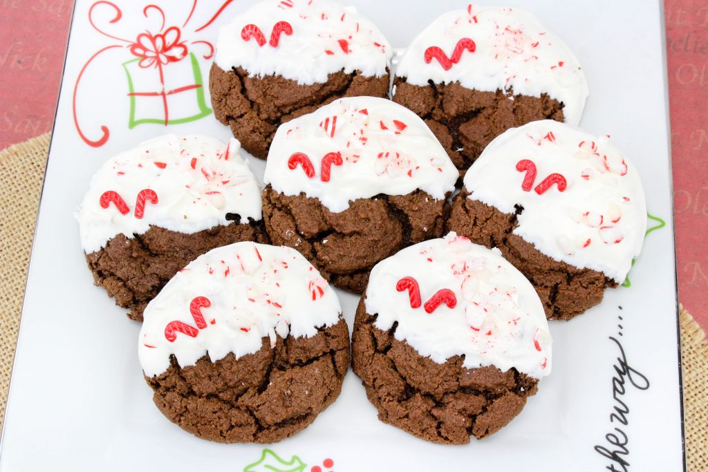 Peppermint Chewy Chocolate Cookies 