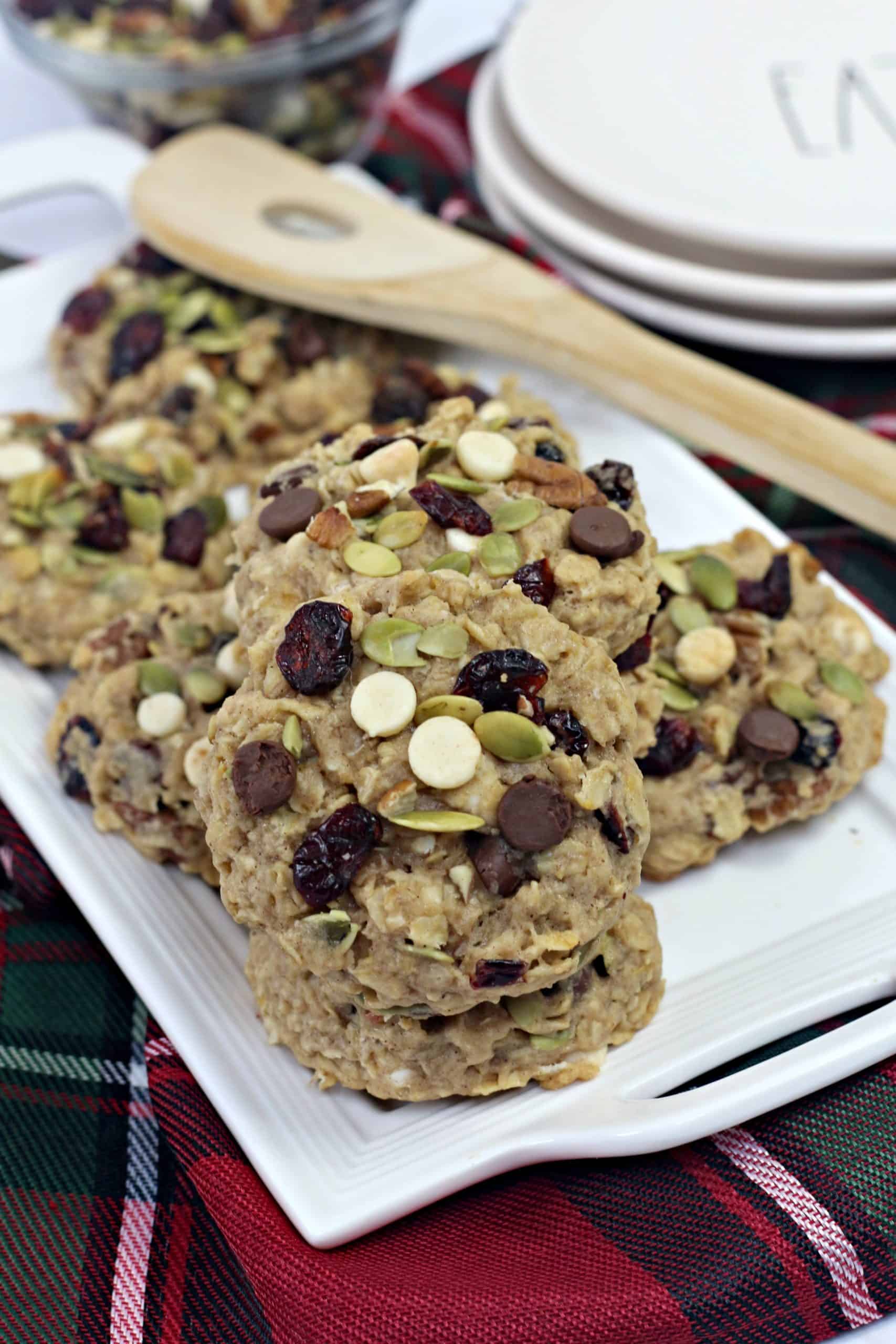 Arizona Trial Mix Cookies on plate