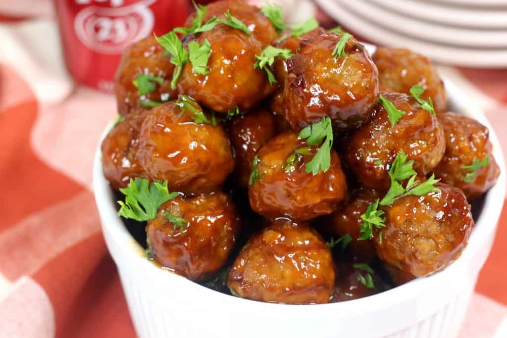 Instant Pot Dr. Pepper Meatballs - Mama's On A Budget