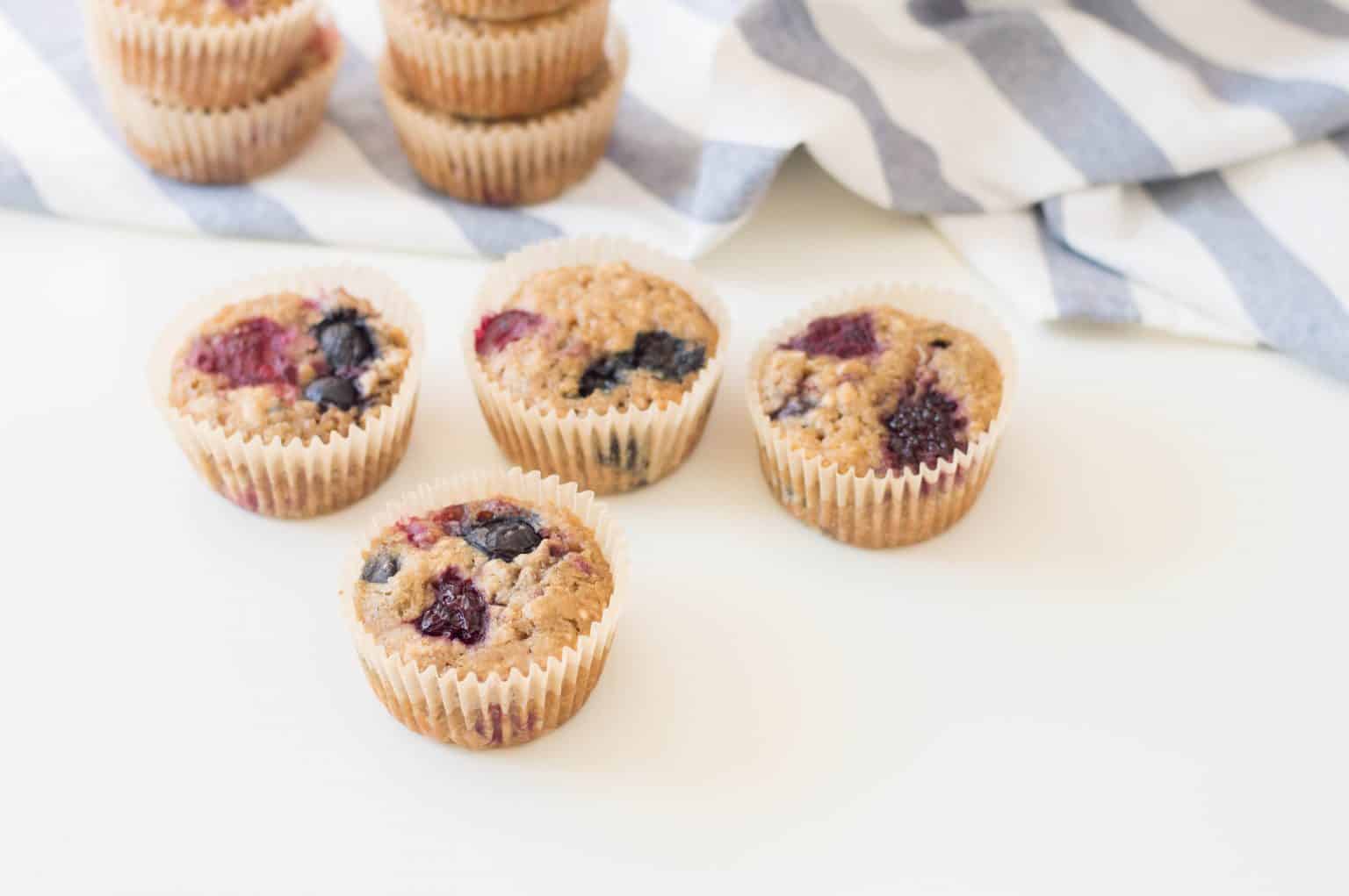 Healthy Mixed Berry Muffins Mama's On A Budget