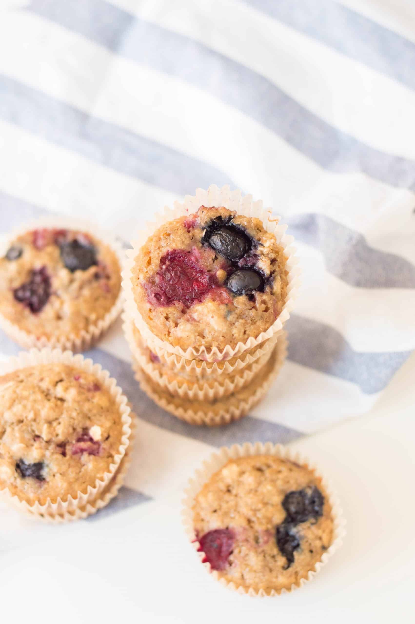 Healthy Mixed Berry Muffins Mama's On A Budget