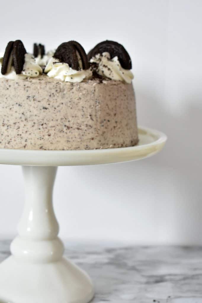 Half of Cookies and Cream Cake