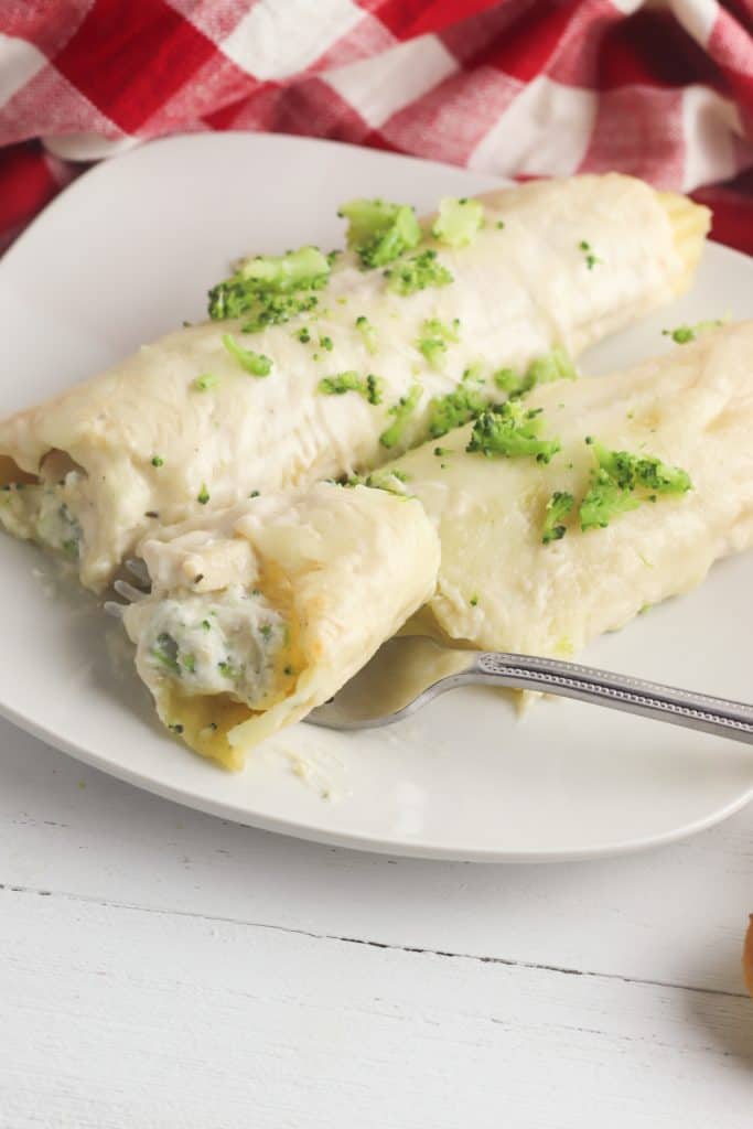 Chicken and cheese stuffed manicotti 