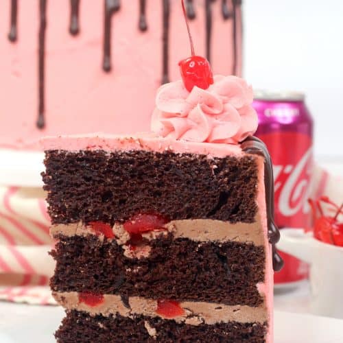 cherry cola cake slice