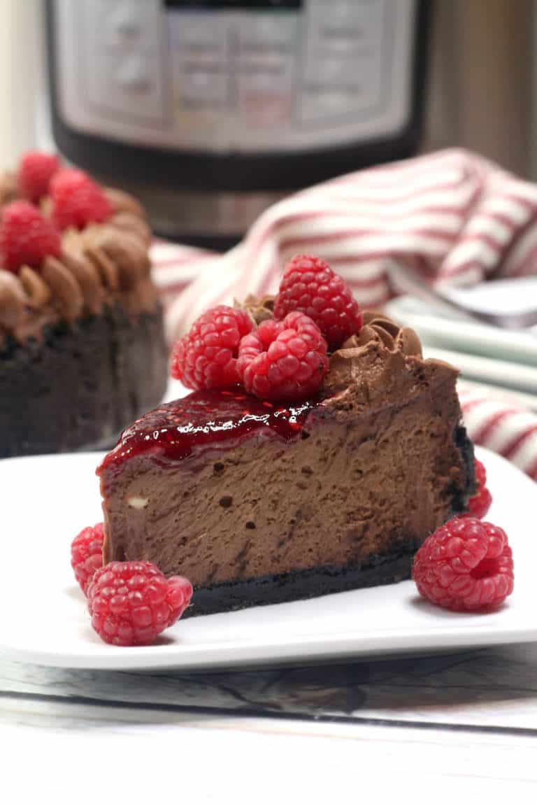 Instant Pot Chocolate Raspberry Cheesecake