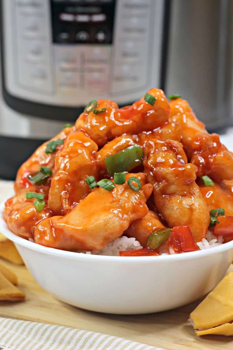 Instant Pot Sweet and Sour Chicken with rice