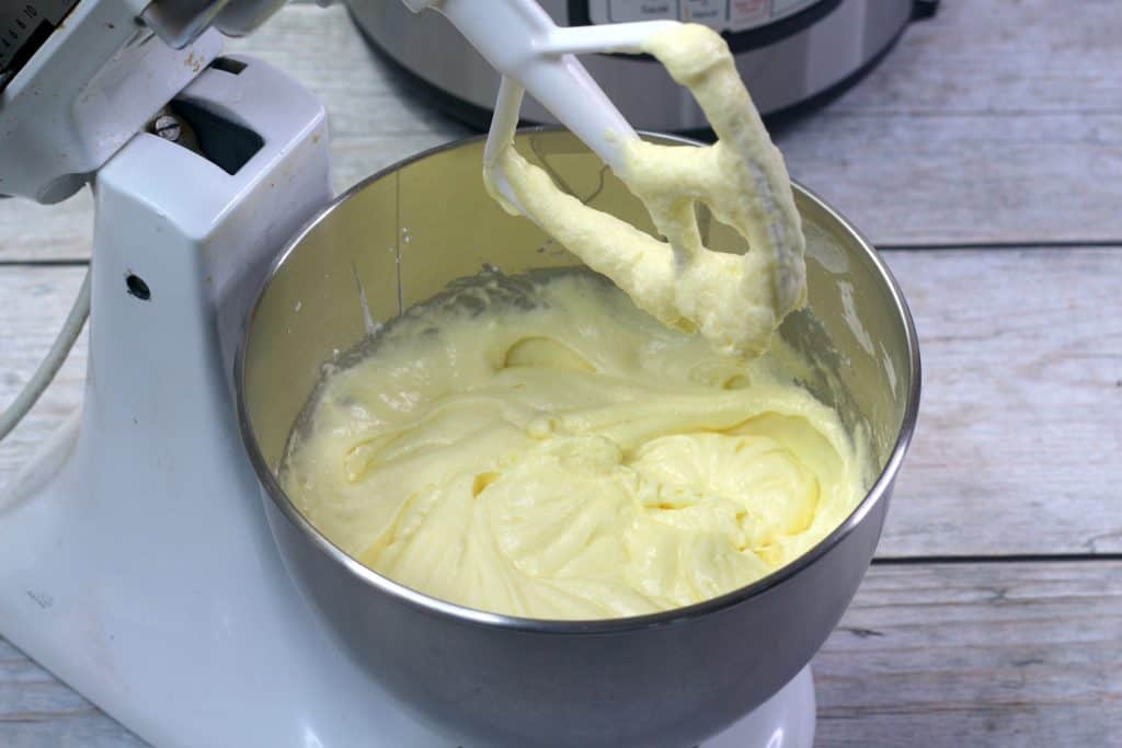 Sally Lunn Bread Batter in mixer