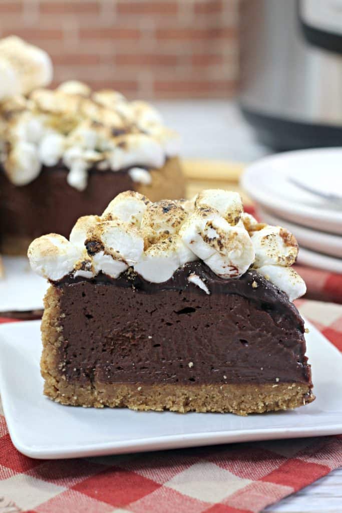 S'mores Cheesecake Slice on plate