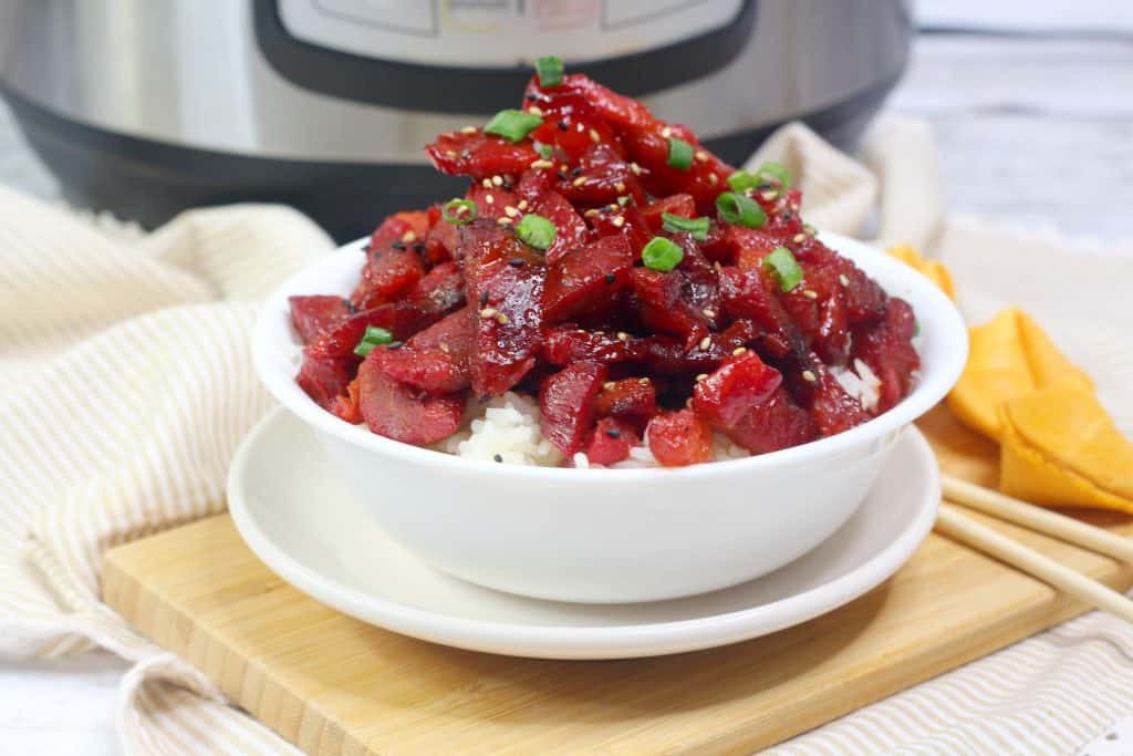 Bowl of Instant Pot Chinese BBQ Pork