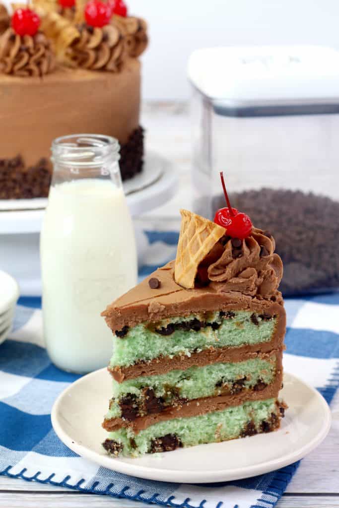 Mint Chip Cake Slice