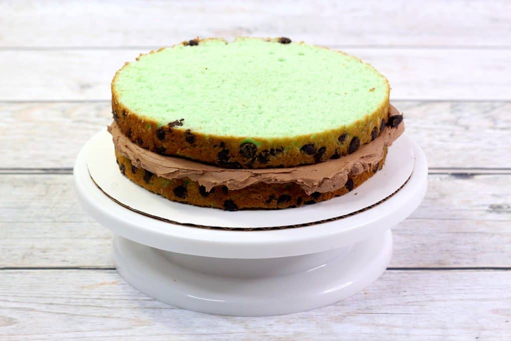 Mint Cake with chocolate frosting.