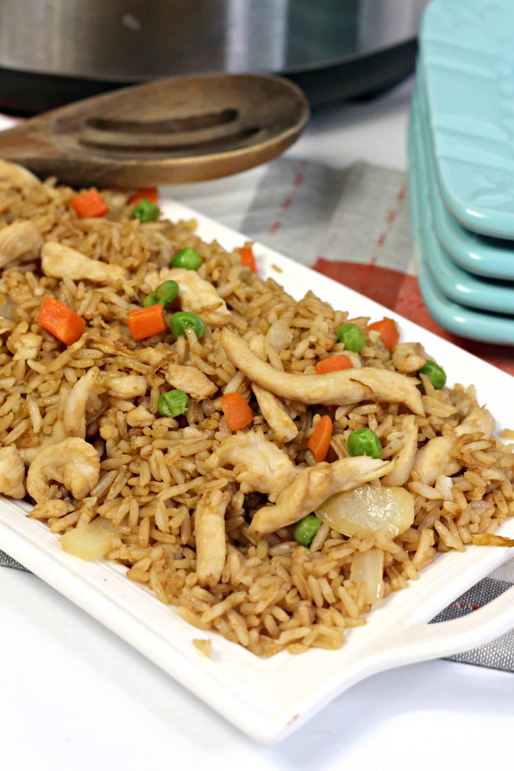 Chicken Fried Rice on white plate