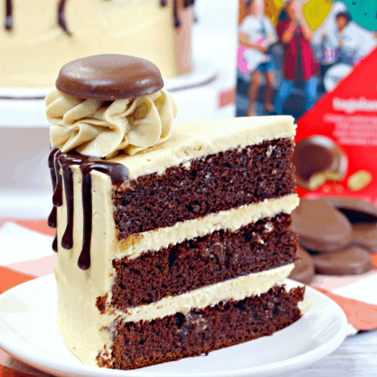 Side View of Slice of Tagalong Cake