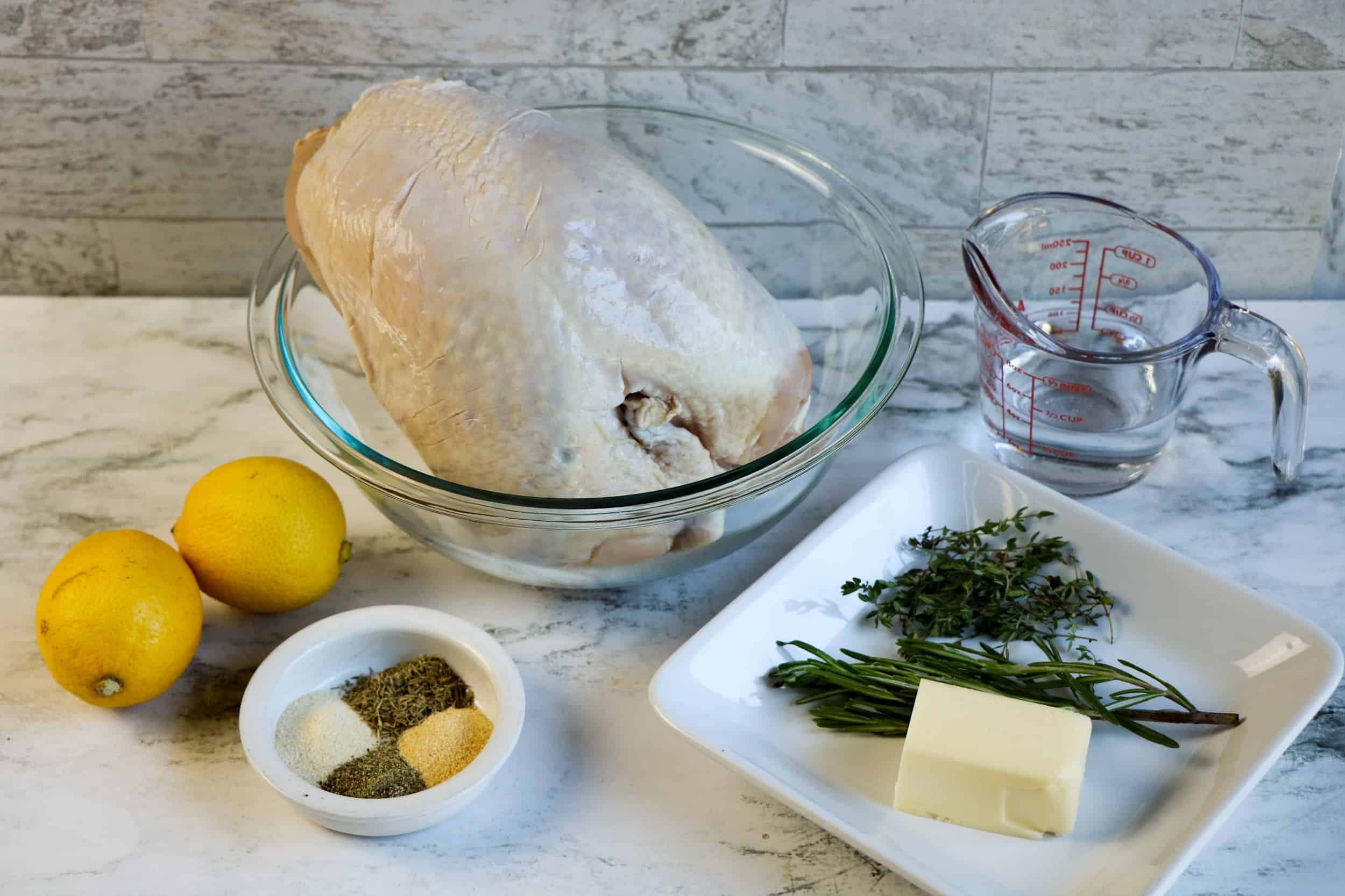 Ingredients for lemon turkey breast
