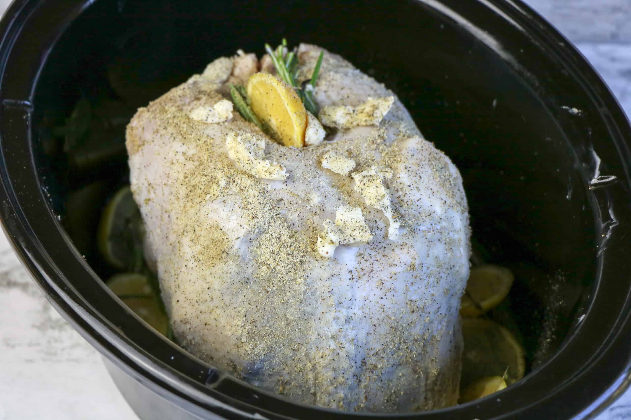 seasoned turkey breast in slow cooker