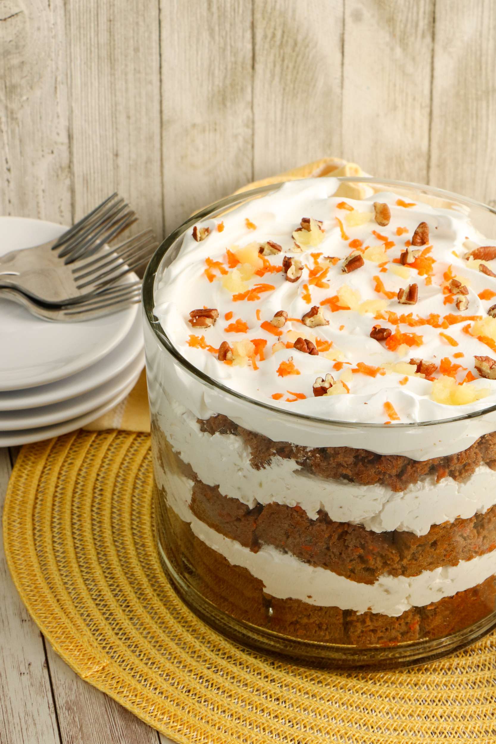 Carrot Cake Trifle with plates