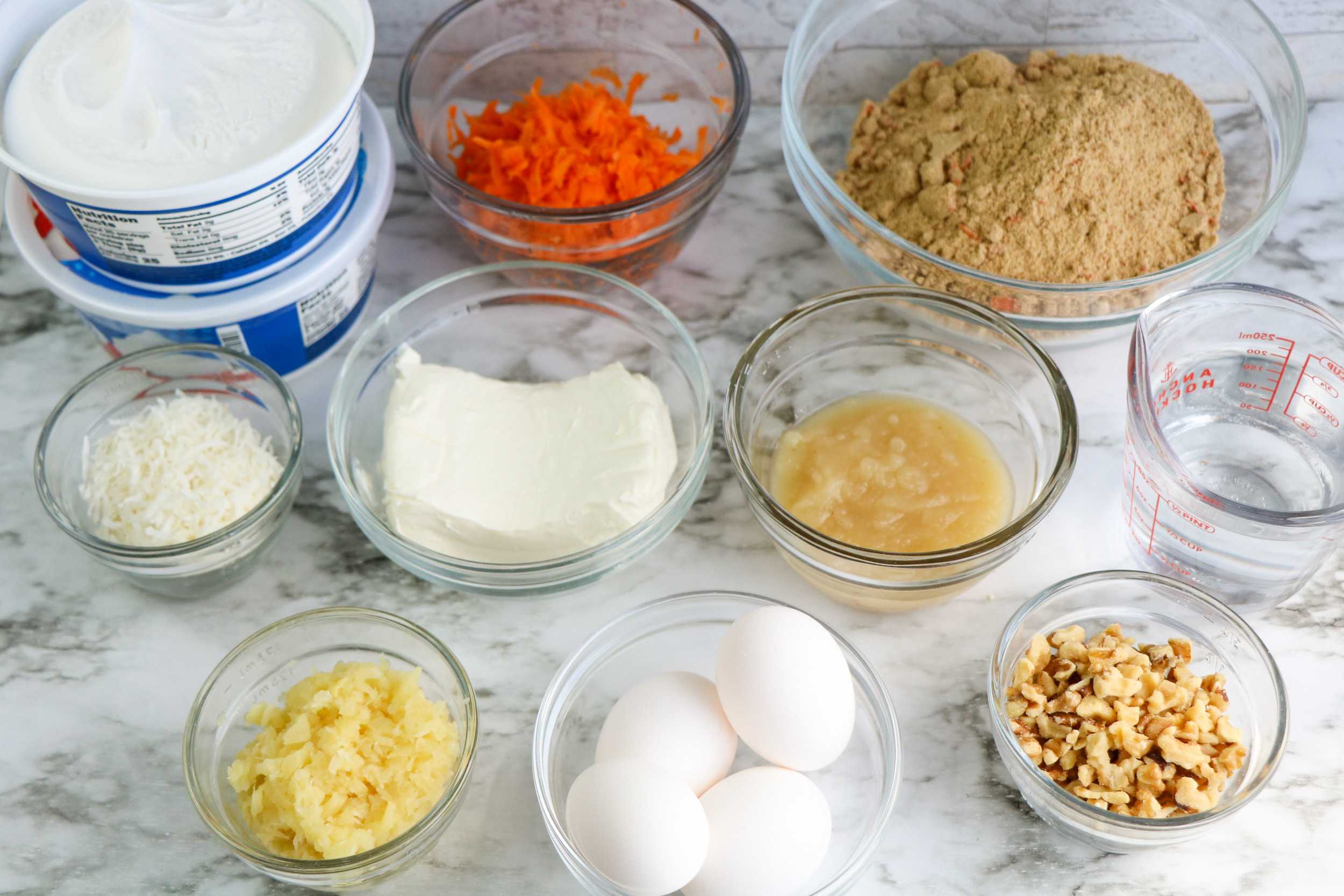Ingredients for Carrot Cake Trifle