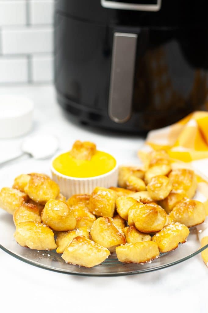 Air Fryer Soft Pretzel Bites Mama's On A Budget Appetizer recipe