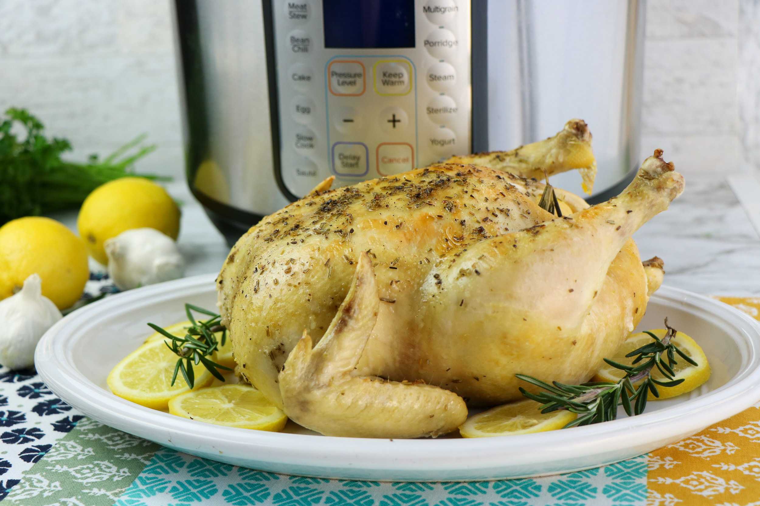 Instant Pot Whole Lemon and Garlic Chicken