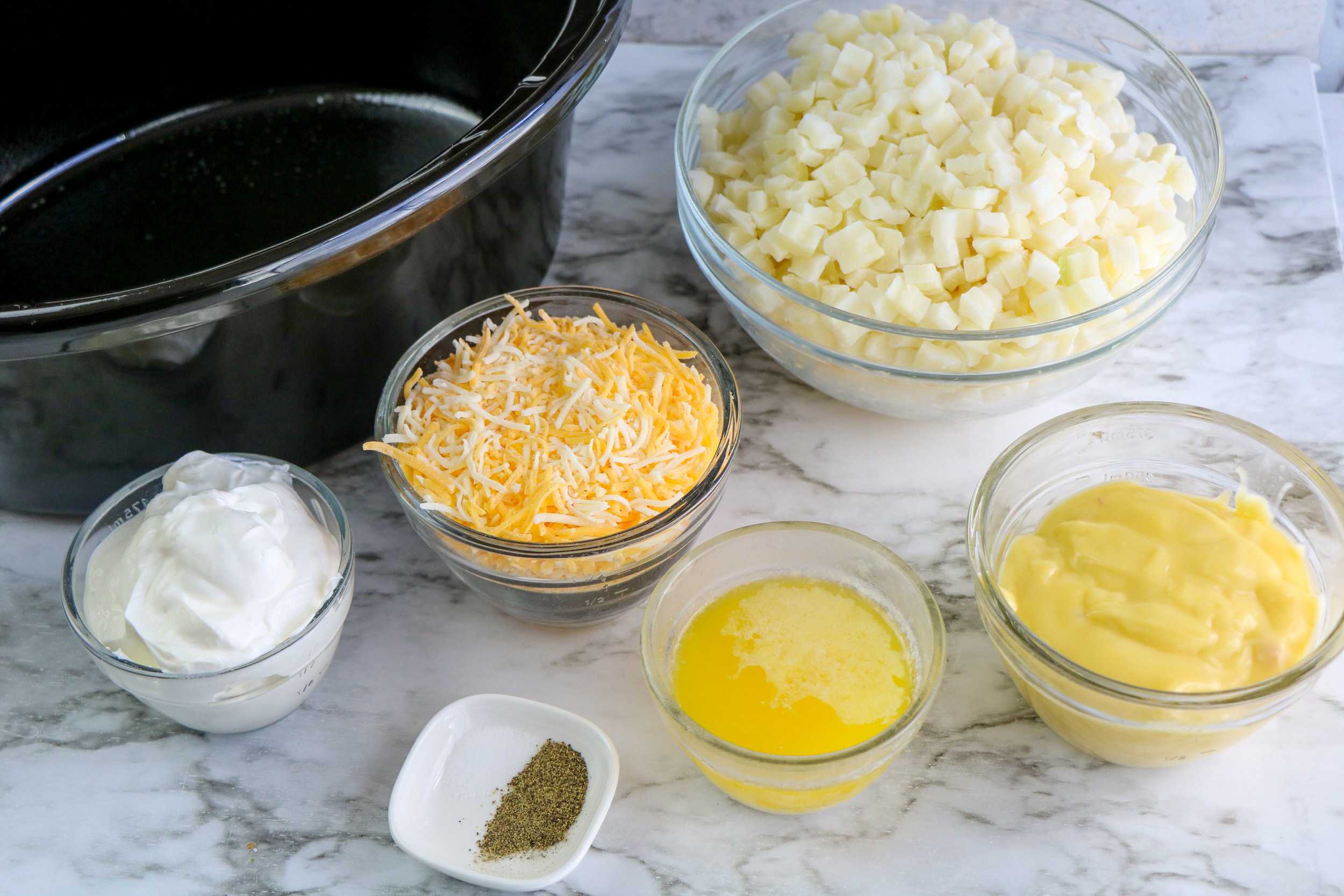 Ingredients for Slow Cooker hashbrown casserole