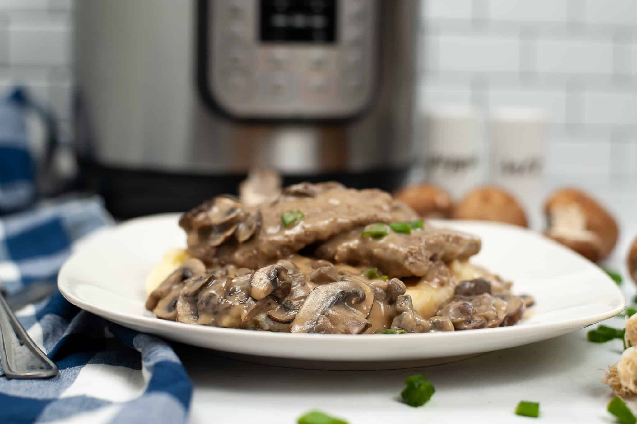 Horizontal image of Instant Pot Salisbury Steak