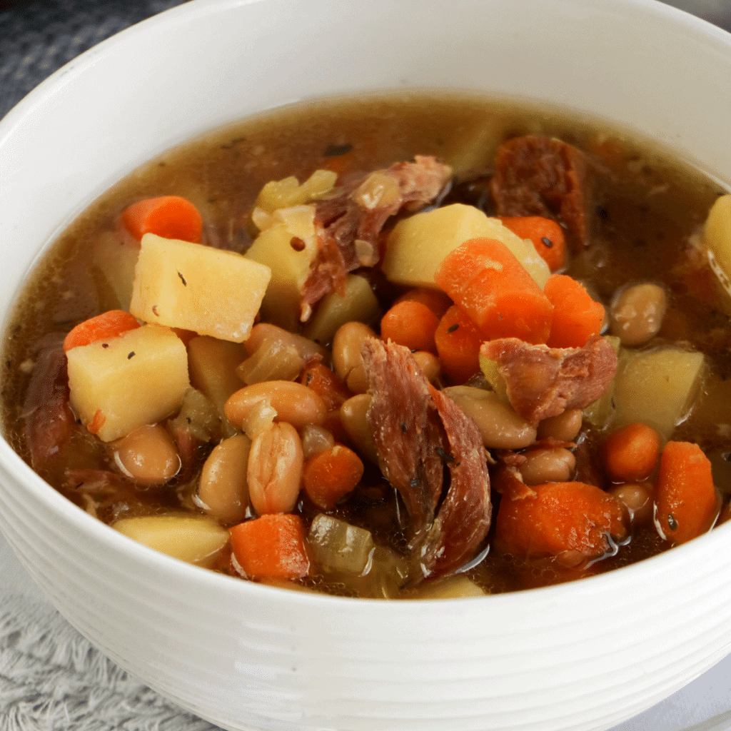 Slow Cooker Ham Bone Soup Mama's On A Budget