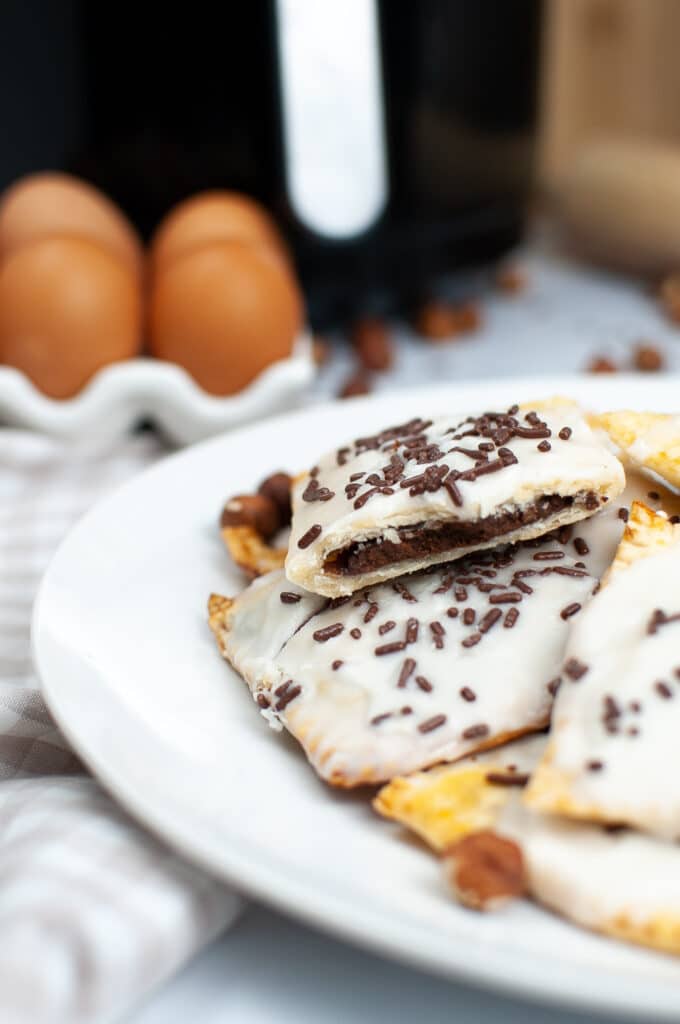 Air Fryer Nutella Pop Tarts on a white plate