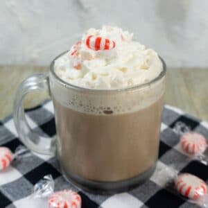square image of espresso peppermint hot chocolate