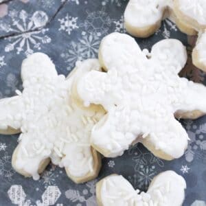 close up image of snowflake cookies
