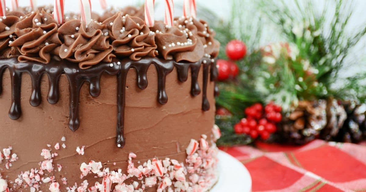 rectangle image for facebook of the off center chocolate peppermint cake