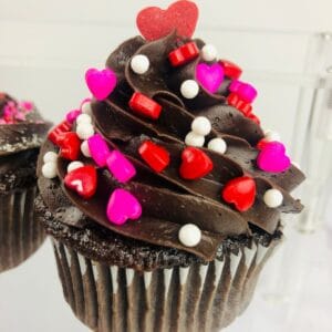 Square Dark Chocolate Raspberry Cupcakes image