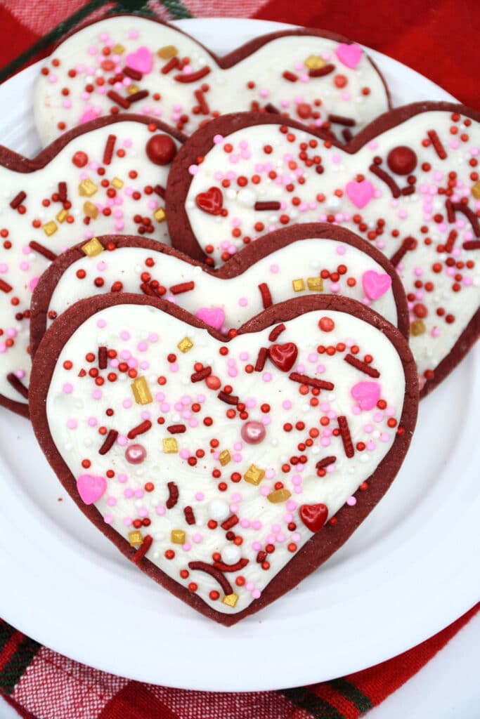 Heart-Shaped Red Velvet Cookies