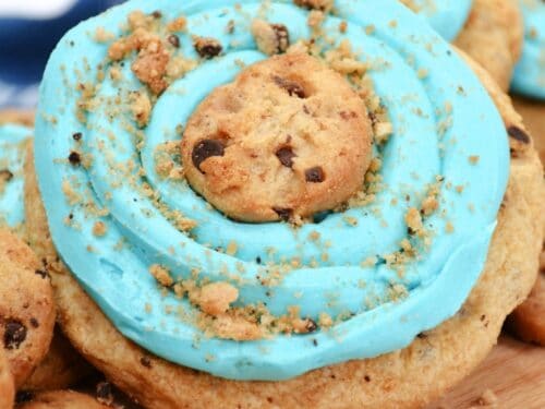 Copycat Crumbl Blue Monster Cookies - Mama's On A Budget