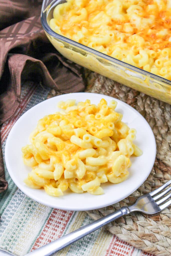 chick fil a mac and cheese copycat recipe on a white plate