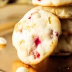 strawberry cheesecake cookies on the side