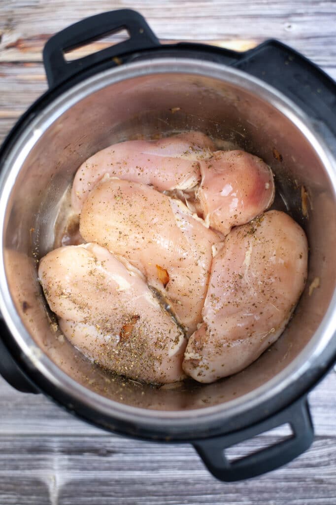 chicken breasts in a pressure cooker