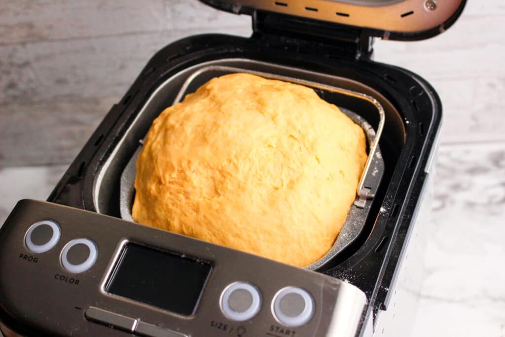 sweet potato roll dough in a bread machine