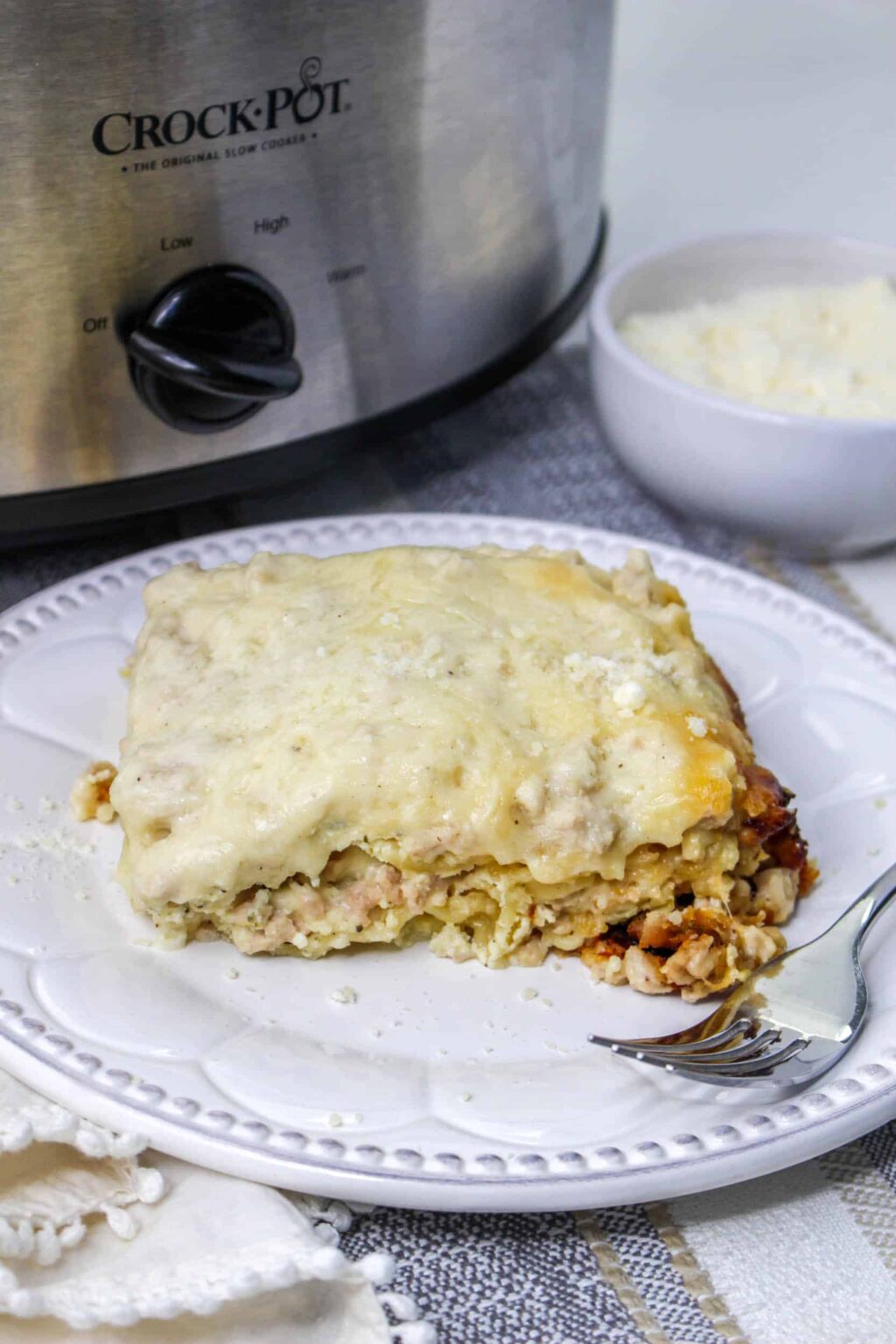 Slow Cooker White Lasagna Mama's On A Budget