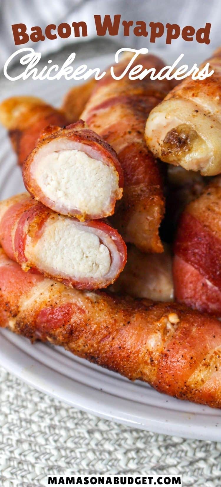 Air Fryer Bacon Wrapped Chicken Tenders Mama's On A Budget