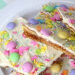 pieces of easter bark on a white plate