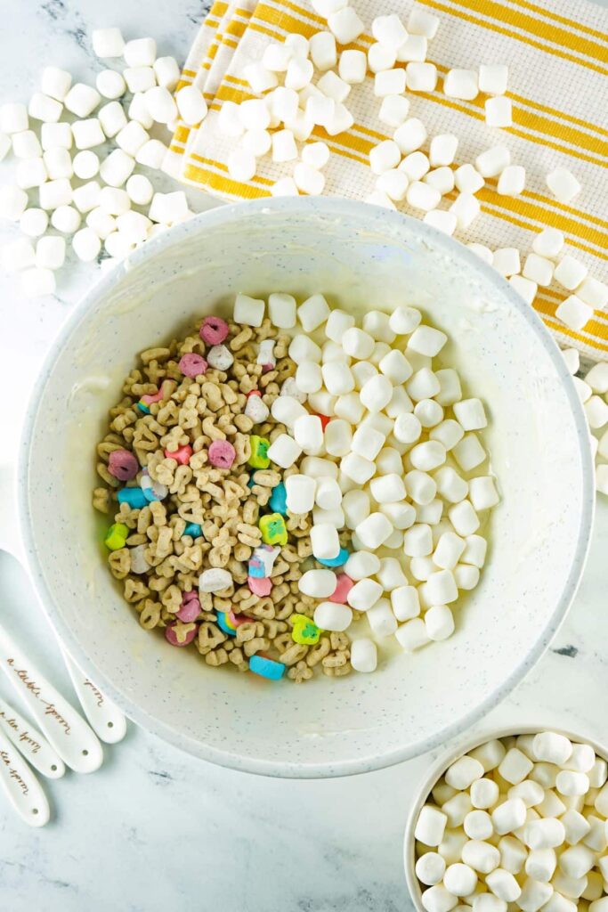 cereal and marshmallows in a large bowl