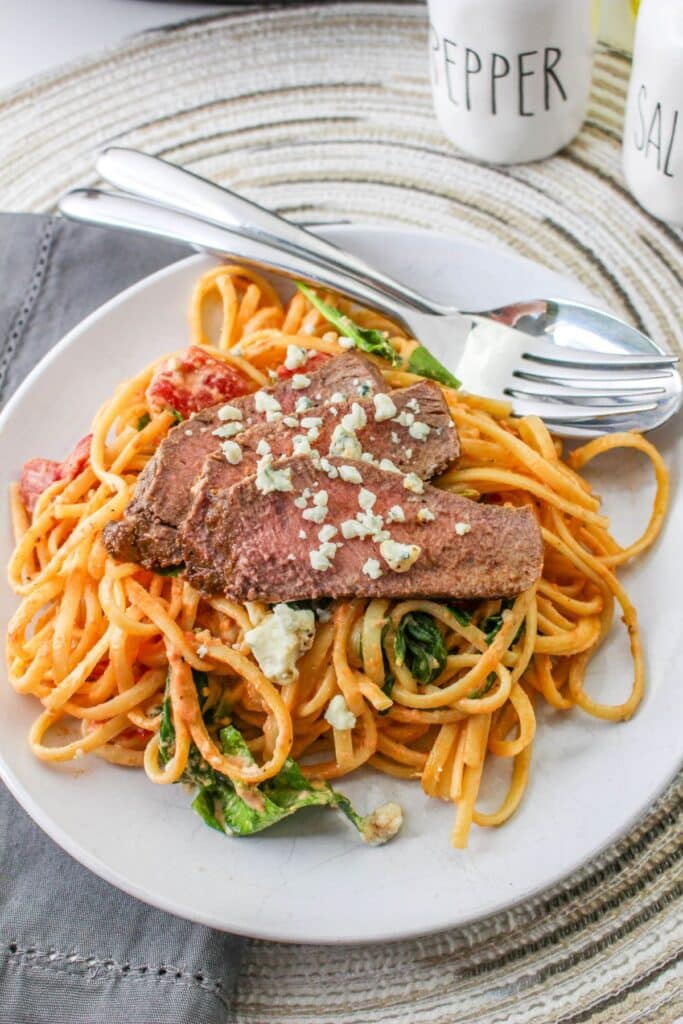 Steakhouse Pasta - Mama's On A Budget