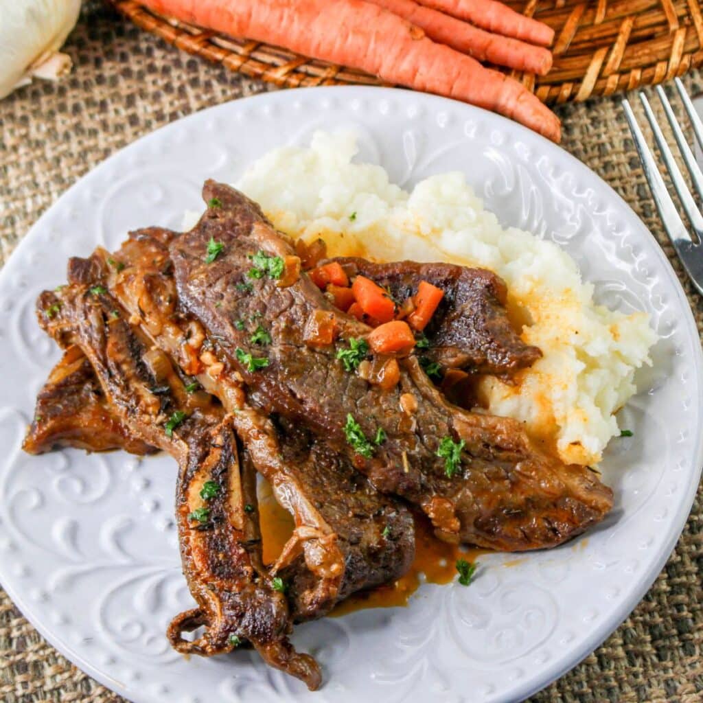 Beer Braised Short Ribs with Brown Ale - Mama's On A Budget