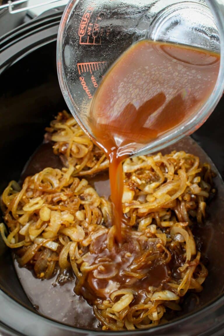 Slow Cooker Braised Steak and Onions - Mama's On A Budget