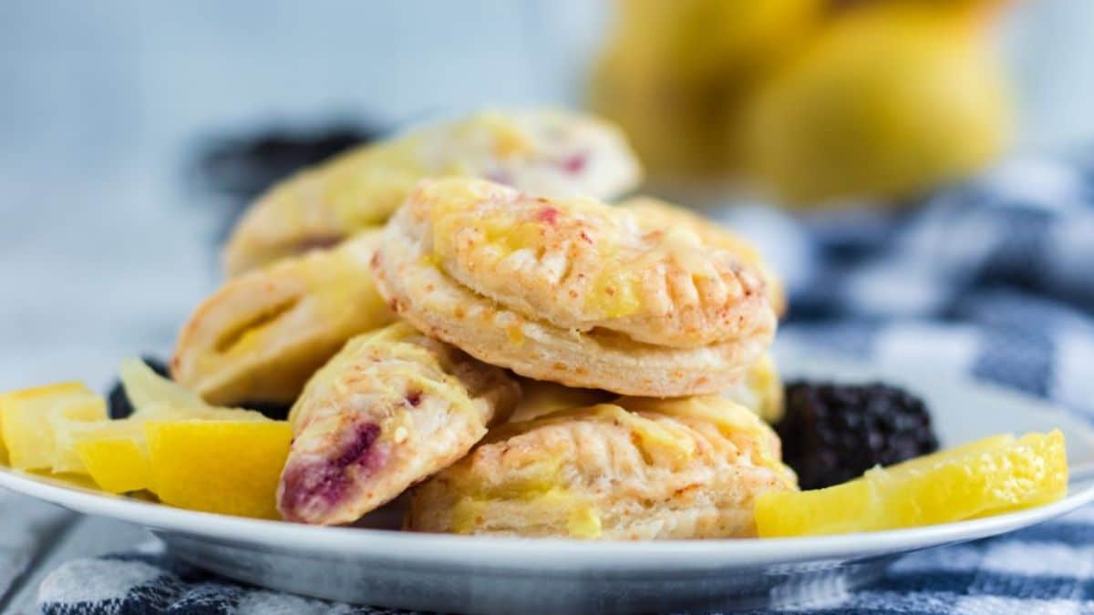 A turnover cookie recipe with lemon and blueberry filling.