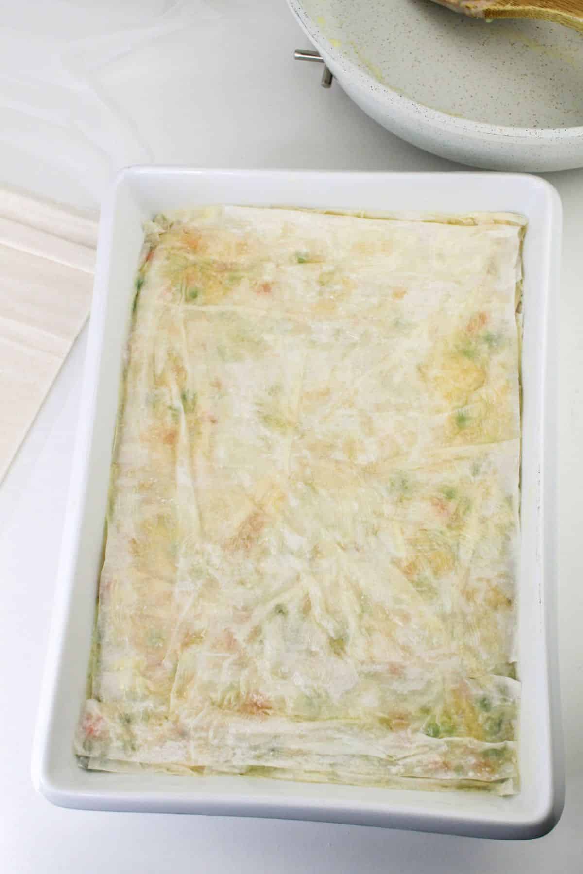 layering phyllo dough