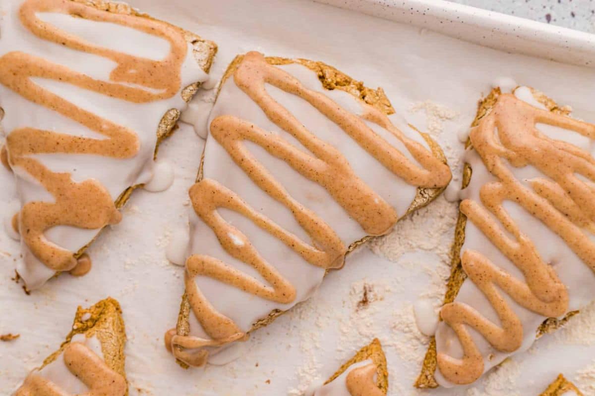 Gluten-Free Pumpkin Scones on a baking sheet