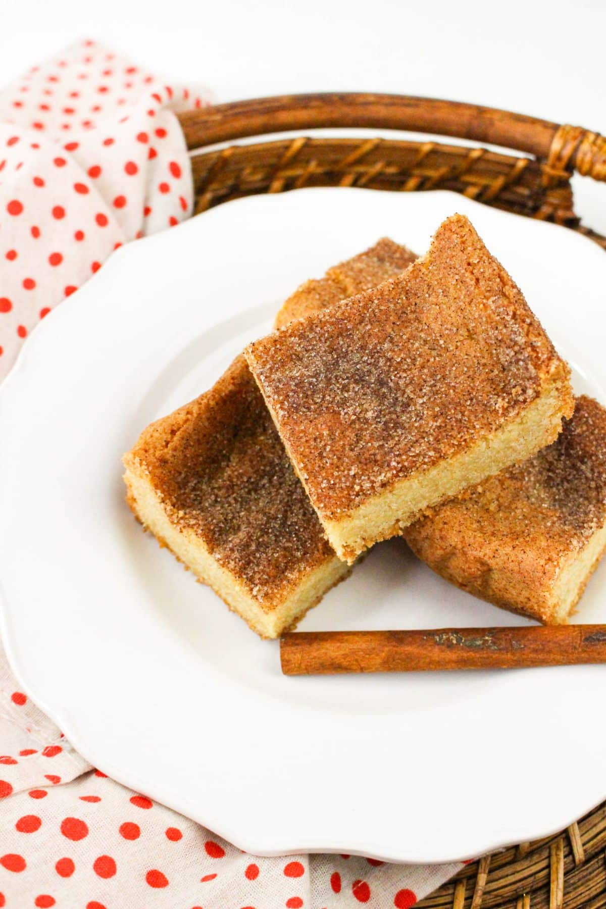 Snickerdoodle Cookie Bars on plate