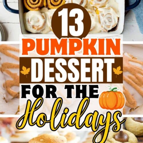 Collage of pumpkin desserts.