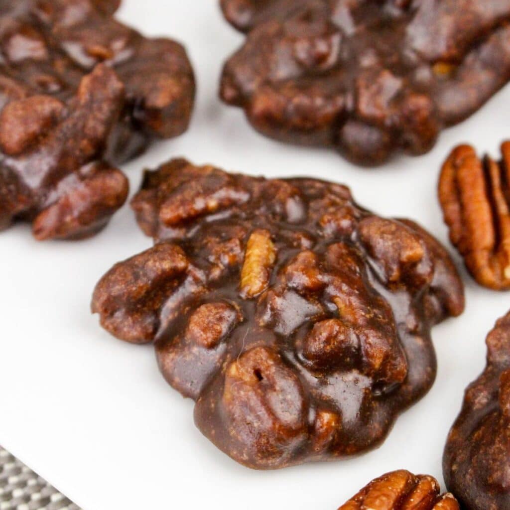 Chocolate Pralines on parchment paper